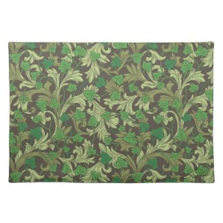 Ivy and Acanthus Leaves Green Placemats