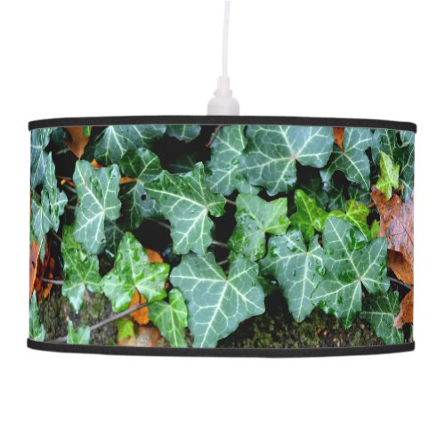 Ivy and field stone pendant lamp