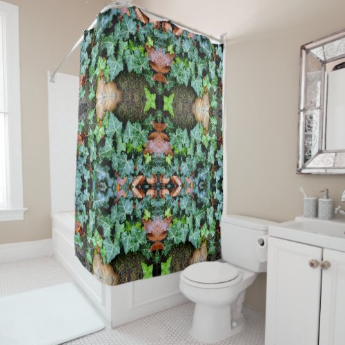 Ivy and field stone  shower curtain