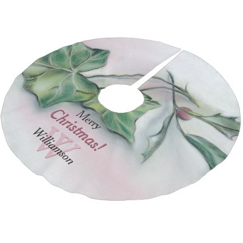 Ivy and Holly Personalized Christmas Brushed Polyester Tree Skirt