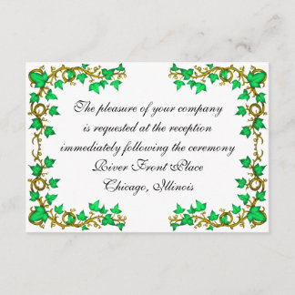 Ivy and Roses Reception Card Personalized Announce