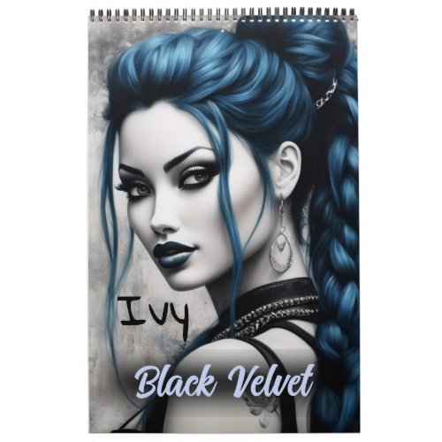 Ivy Black Velvet Pinup Collectable Art Calendar