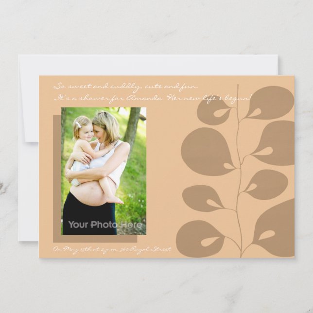 Ivy brown baby shower invitation (Front)