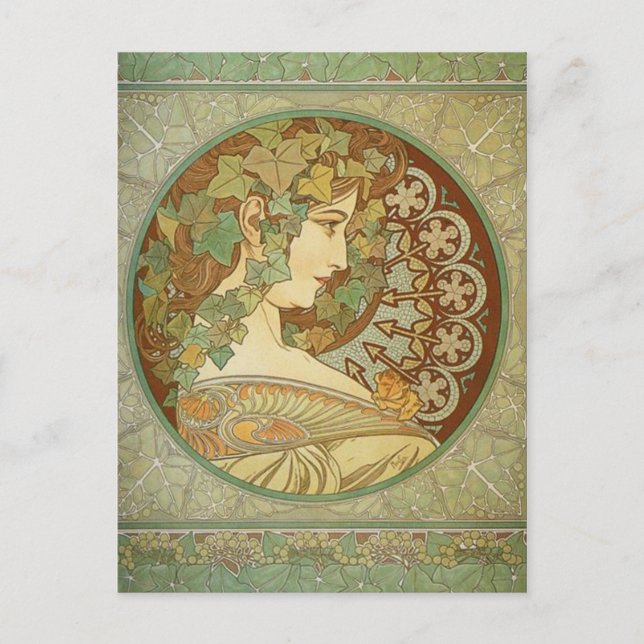 Ivy by Alphonse Mucha Postcard (Front)
