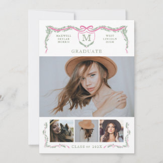 Ivy Crest Monogram Photo Graduation Announcement