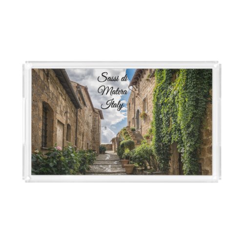 Ivy Draped Walls in Sassi di Matera Italy Acrylic Tray