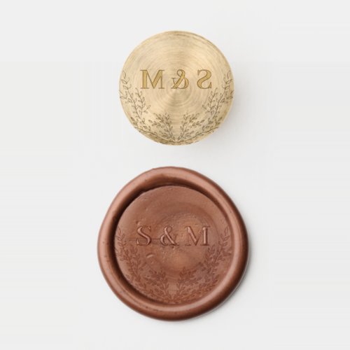 Ivy Floral Monogram Wedding Wax Seal Stamp