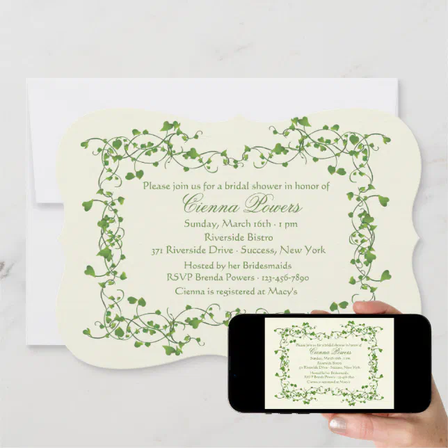 Ivy Frame Bridal Shower Invitation | Zazzle