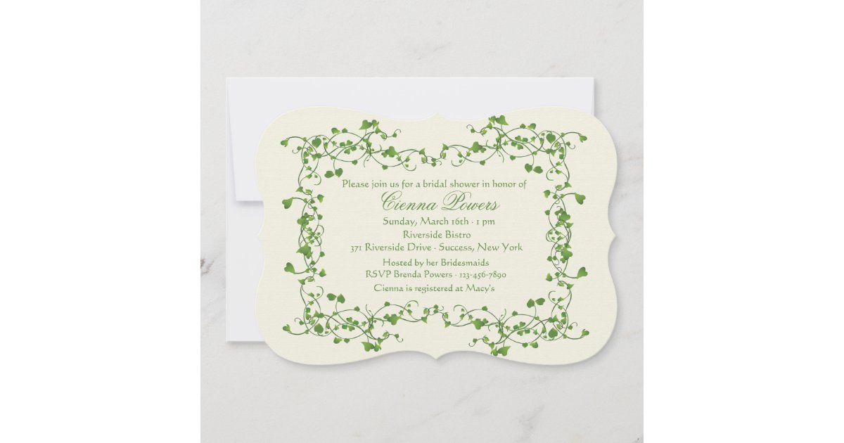 Ivy Frame Bridal Shower Invitation | Zazzle