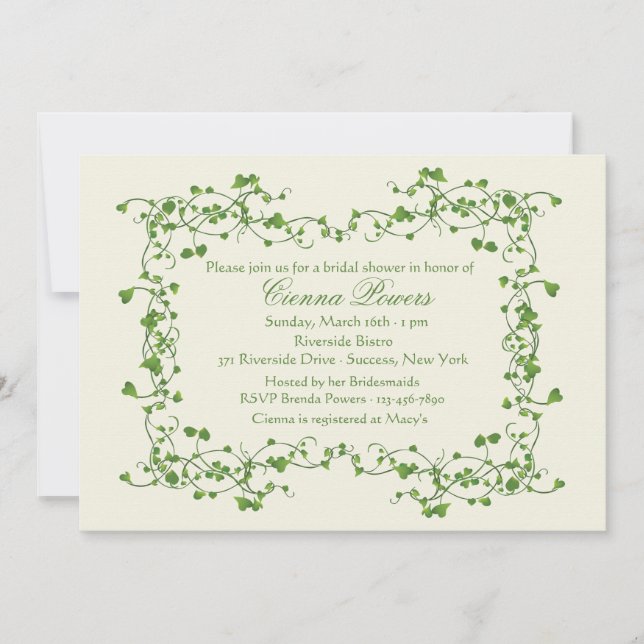Ivy Frame Bridal Shower Invitation (Front)