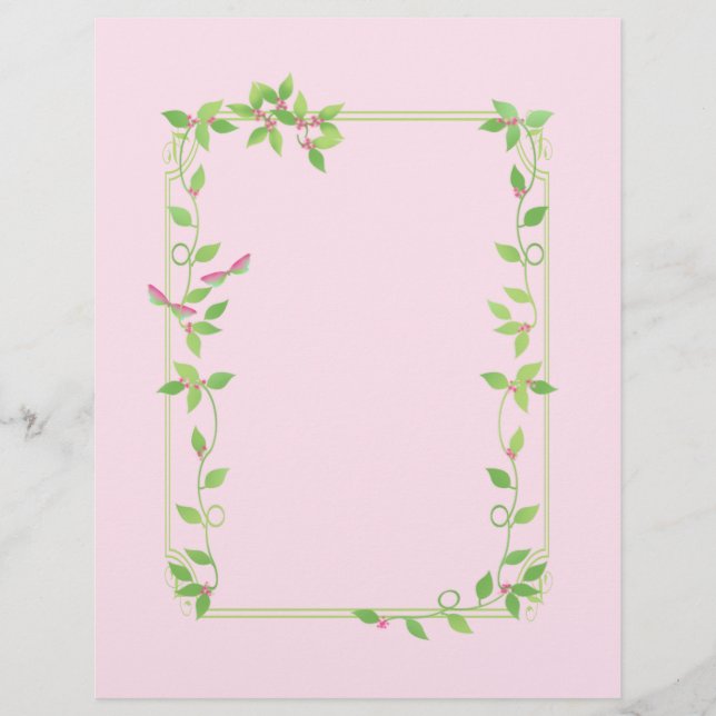Ivy Frame on Pink Stationery (Front)