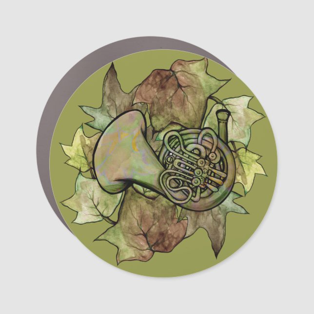 Ivy French Horn                                    Car Magnet (Front)