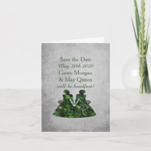 Ivy Green Ladies Lesbian Handfasting Save the Date Invitation