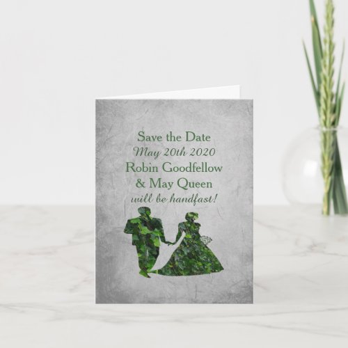 Ivy Green Man  Lady Handfasting Save the Date Invitation