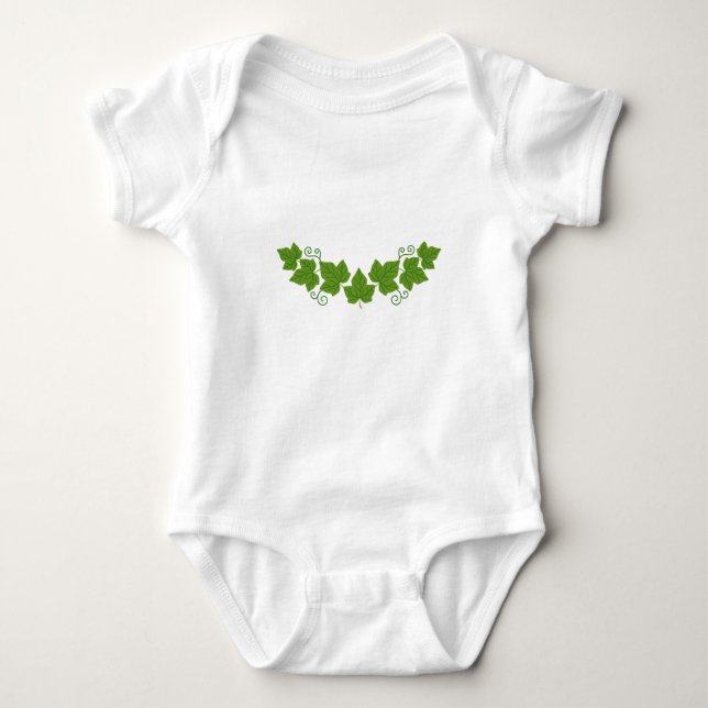 Ivy Leaf Border Baby Bodysuit (Front)