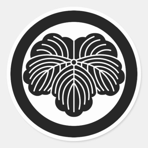 Ivy leaf in circle classic round sticker