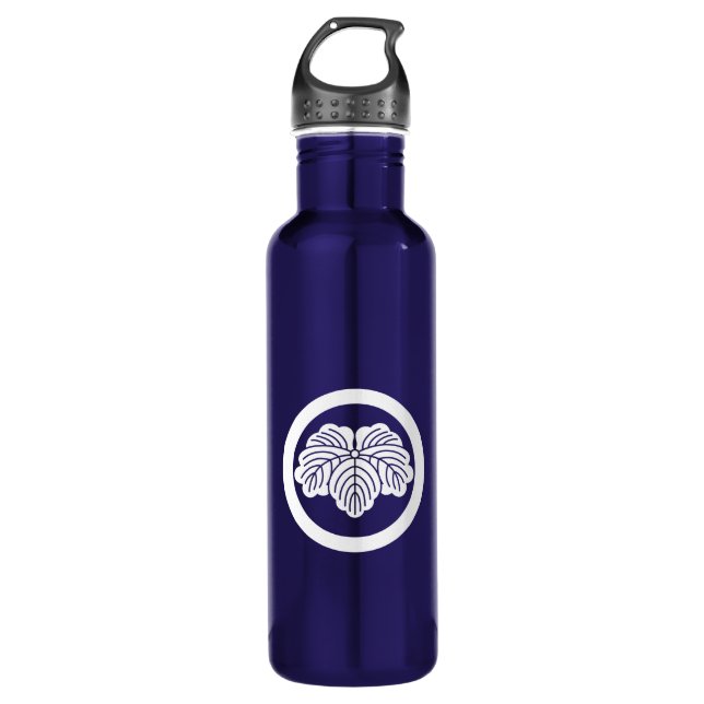 Ivy leaf in circle stainless steel water bottle (Front)