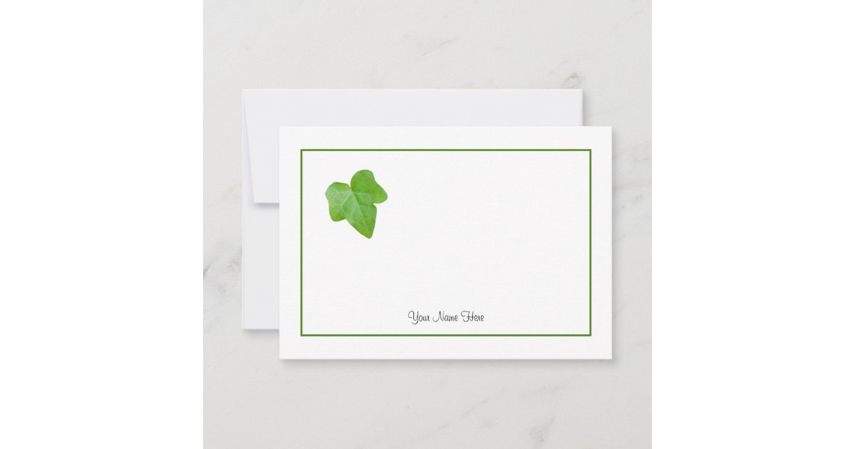 Ivy Leaf Note Card | Zazzle.com