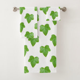 Ivy Leaf Pattern Bath Towel Set
