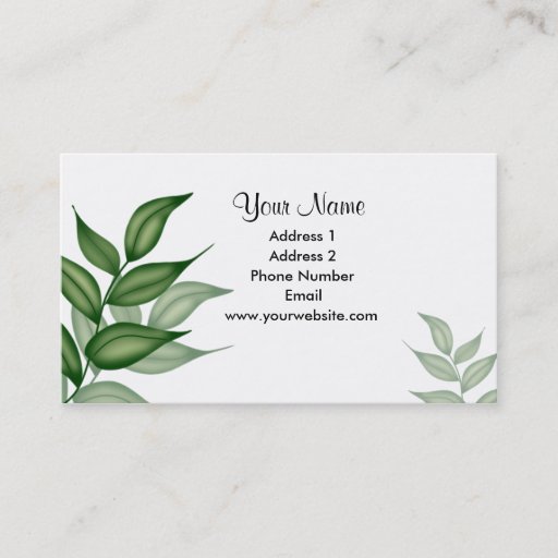 Customizable Ivy Leaves Business Cards