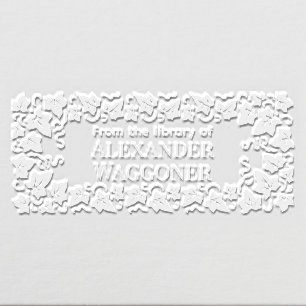 Ivy Leaves Frame “From the library of” Book Name Embosser