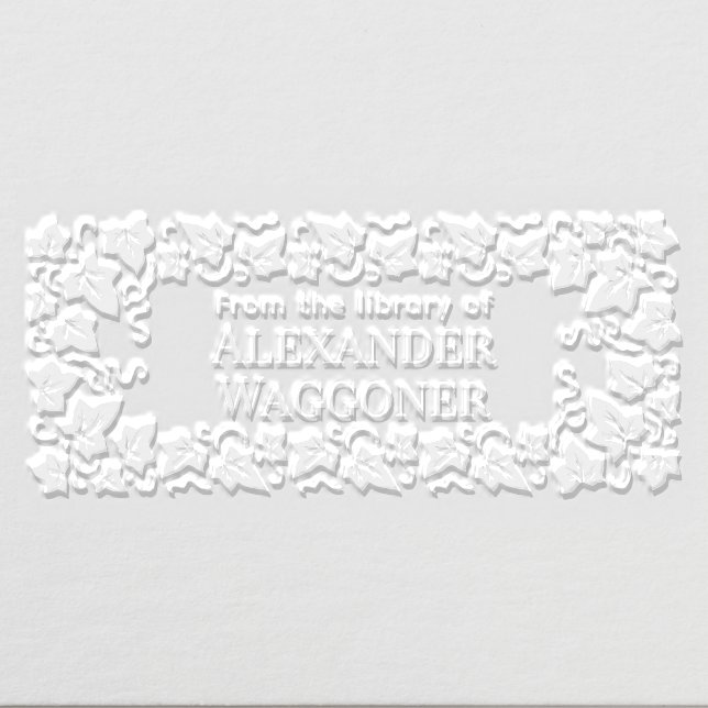 Ivy Leaves Frame “From the library of” Book Name Embosser (Design)