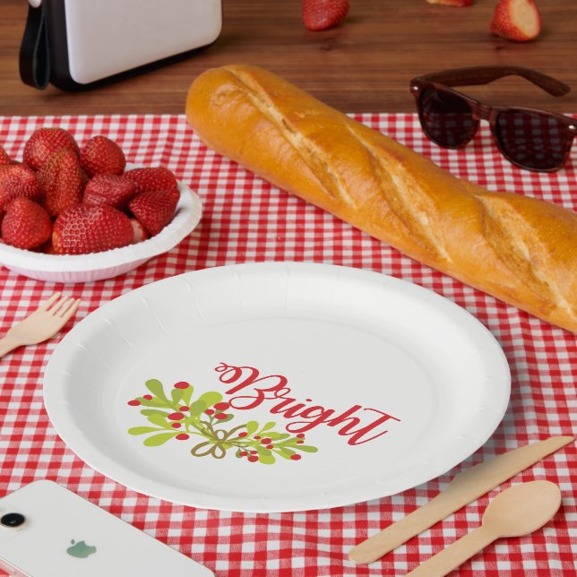 Ivy Merry & Bright Holidays Hostess Party Paper Plates (Picnic)