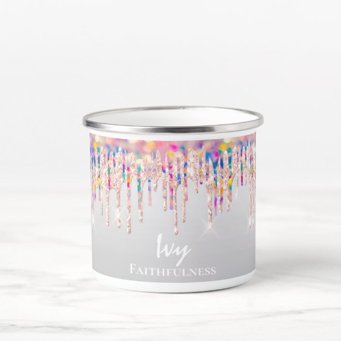 Ivy Name Meaning Drip Bridal Unicorn Rose Enamel Camper Mug Zazzle Com Meaning of ivy baby name. zazzle