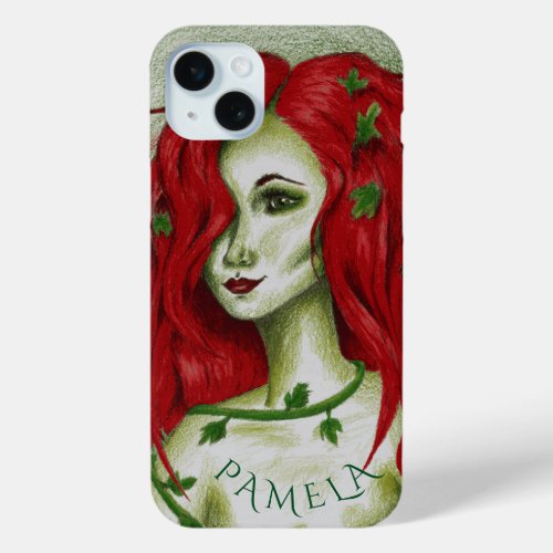 Ivy Nymph Cute Redhead Woman Portrait Fantasy Art iPhone 15 Plus Case