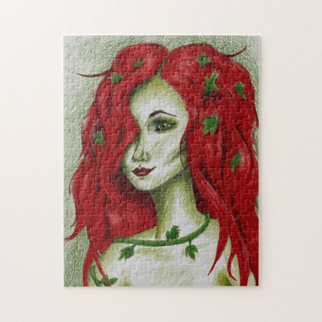 Ivy Nymph Redhead Woman Pixie Fantasy Art Jigsaw Puzzle (Vertical)
