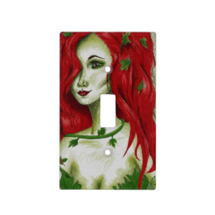 Ivy Nymph Redhead Woman Pixie Fantasy Art Light Switch Cover