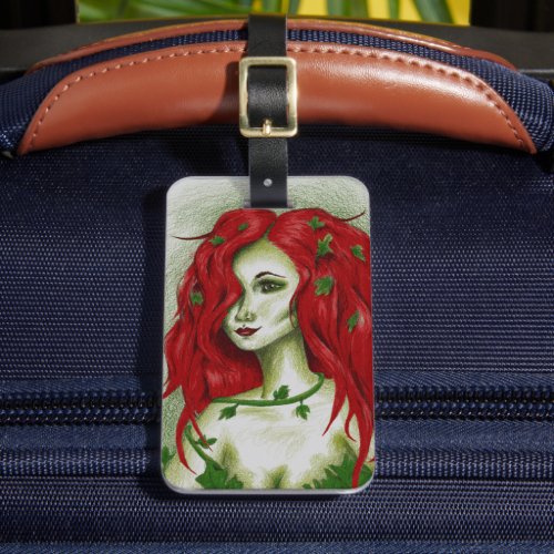 Ivy Nymph Redhead Woman Pixie Fantasy Art Luggage Tag