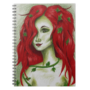 Ivy Nymph Redhead Woman Pixie Fantasy Art Notebook