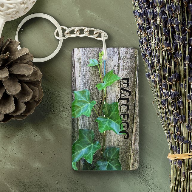 Ivy On Wood Personalized Keychain (Creator Uploaded)