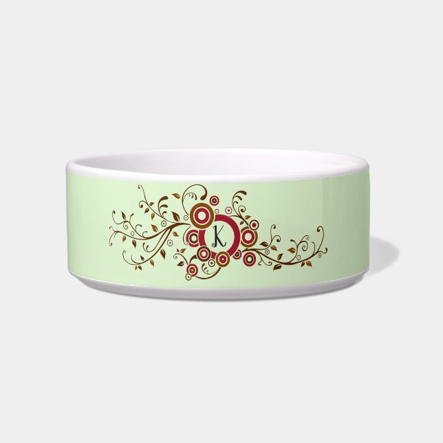 Ivy Pattern With Monogram Bowl (Front)