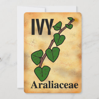 Ivy plant family line art Flat card