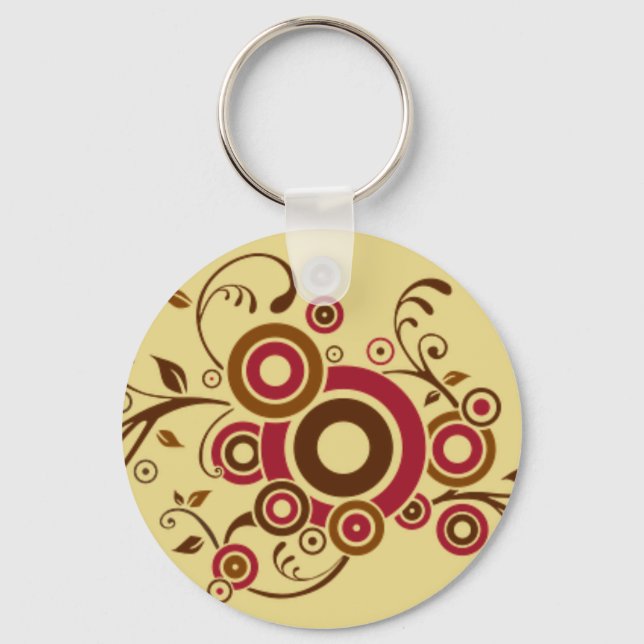 Ivy Scroll Button Keychain (Front)