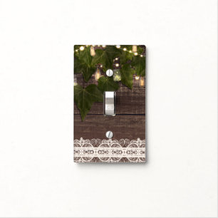 Ivy & String Lights Mason Jar Rustic Country Chic Light Switch Cover
