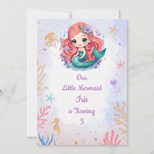 Ivy the Mermaid Invitation