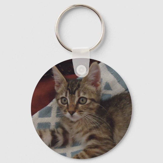 Ivy the tabby kitten keychain (Front)