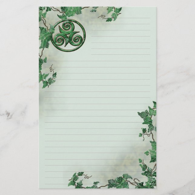 Ivy Triskel Lined Stationery (Front)