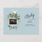 Ivy Ultrasound Photo Boy Baby Shower Bunny Virtual Invitation Postcard (Front)