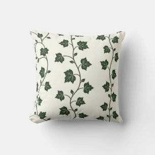 Ivy Vine Seamless Pattern Classic Green Throw Pillow