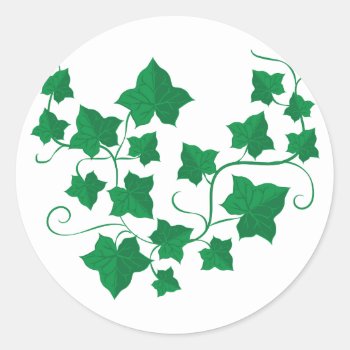 Ivy Vines Classic Round Sticker by Windmilldesigns at Zazzle