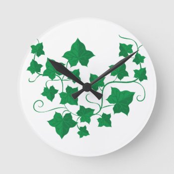 Ivy Vines Round Clock by Windmilldesigns at Zazzle