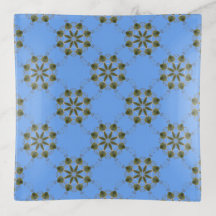 Ivy Wreaths Blue Trinket Tray