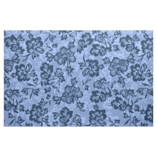 Iwalani Vintage Hawaiian Blue Floral Fabric