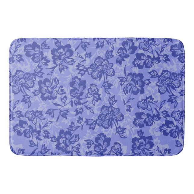 Iwalani Vintage Hawaiian Lilac Floral Bathroom Mat (Front)