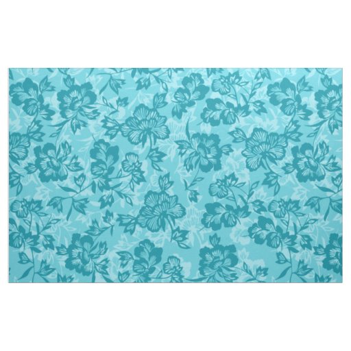 Iwalani Vintage Hawaiian Teal Floral Fabric