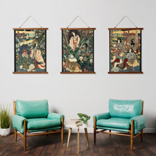 Iwato Kagura Dance Amaterasu Japanese  ukiyo e Hanging Tapestry